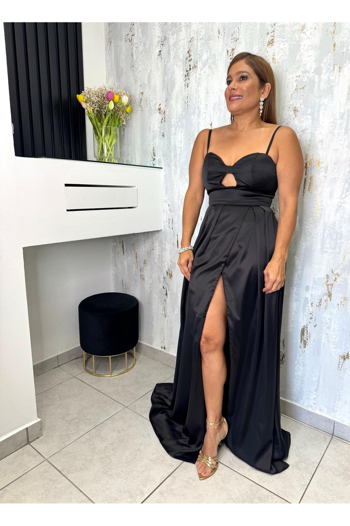 Spaghetti Strap Satin Maxi Dress