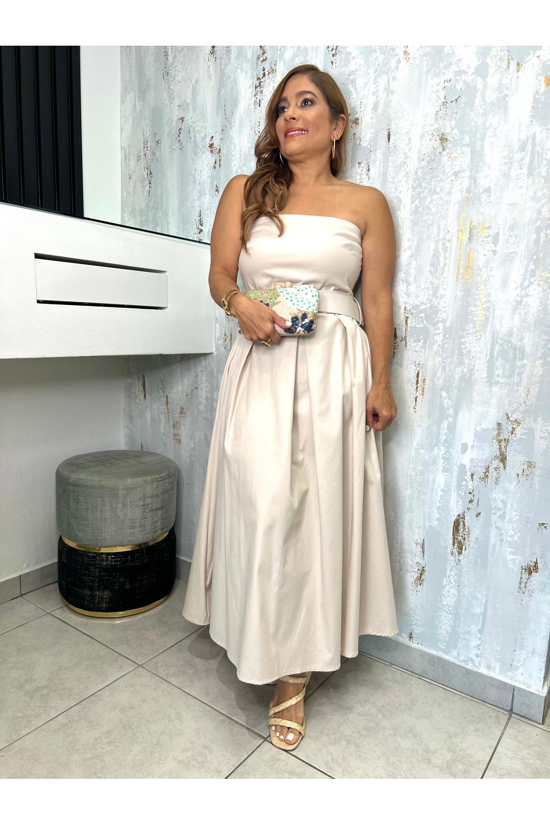 Tube And Belt Midi Dress