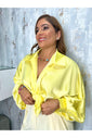 Satin V-Neck And 
knot at the front Blouse