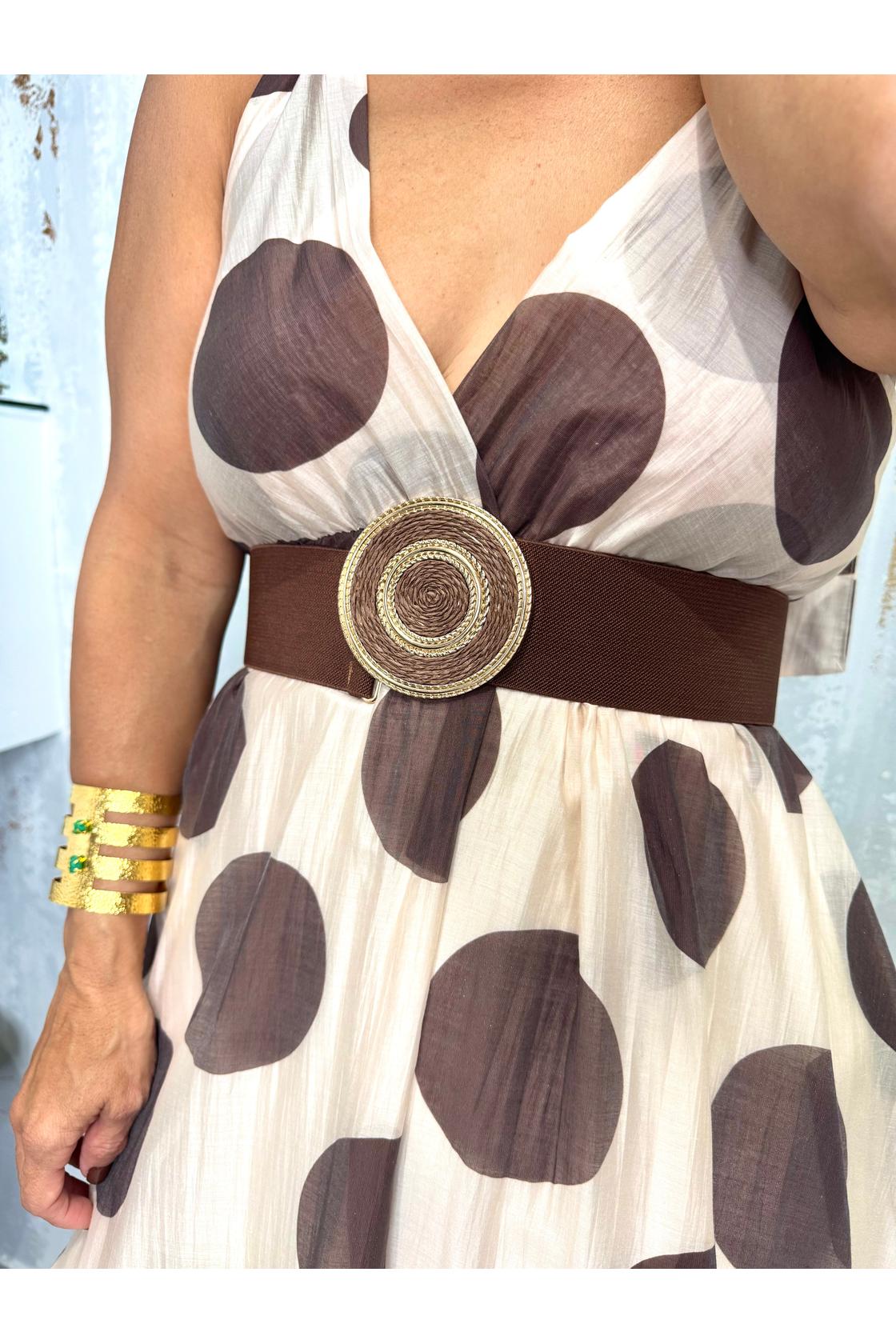 Polka Dot V Neck Maxi Dress